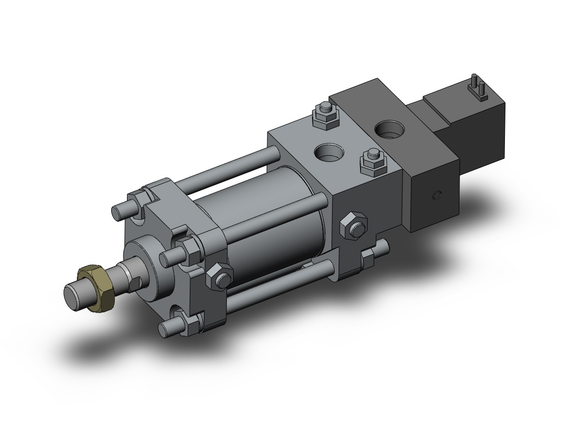 SMC CDV3FN40-100-1D cylinder w/ valve mounted, cv3, TIE ROD CYLINDER W/VALVE