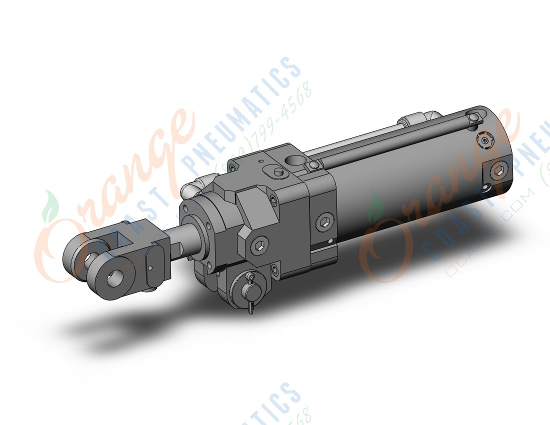 SMC CLK2PA50-75Y-F-P cyl, clamp w/lck,a/s mtg rod, CLK CLAMP CYLINDER W/LOCK