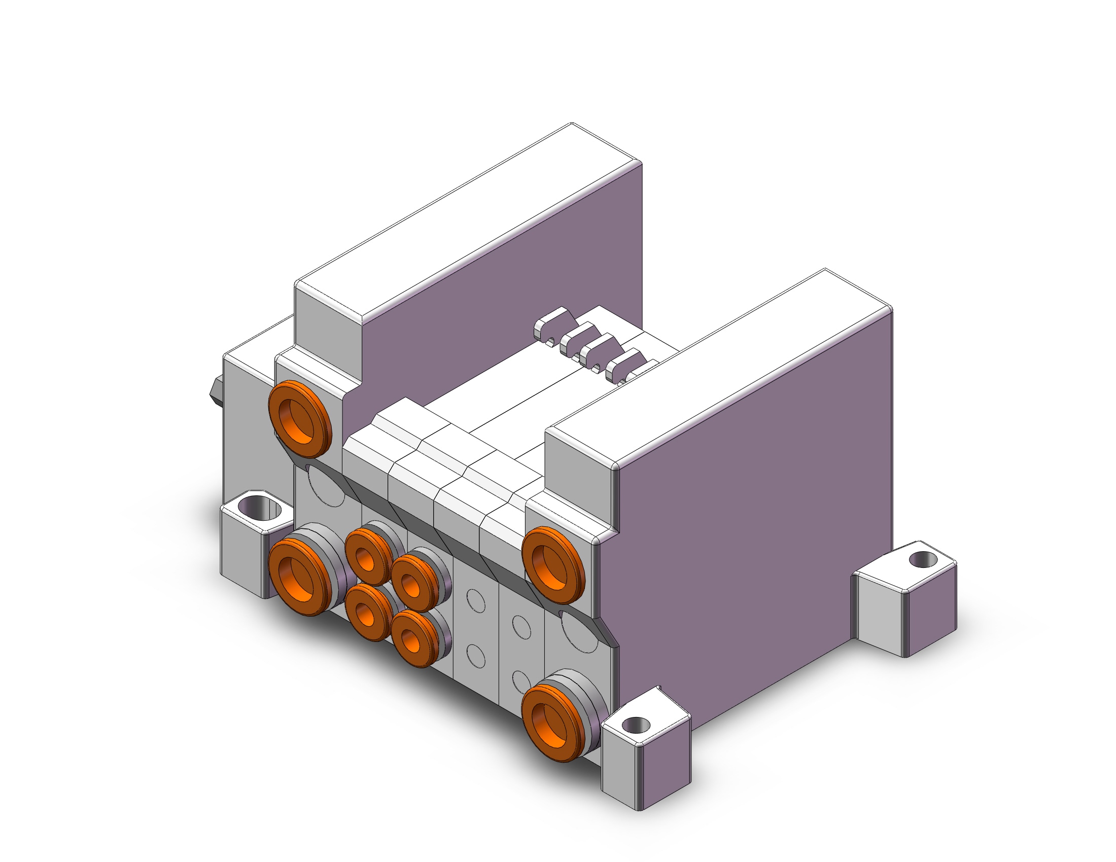 SMC 10-VV5Q11-04C4FS3 mfld, plug-in, vq1000, VV5Q* MANIFOLD VQ 4/5 PORT