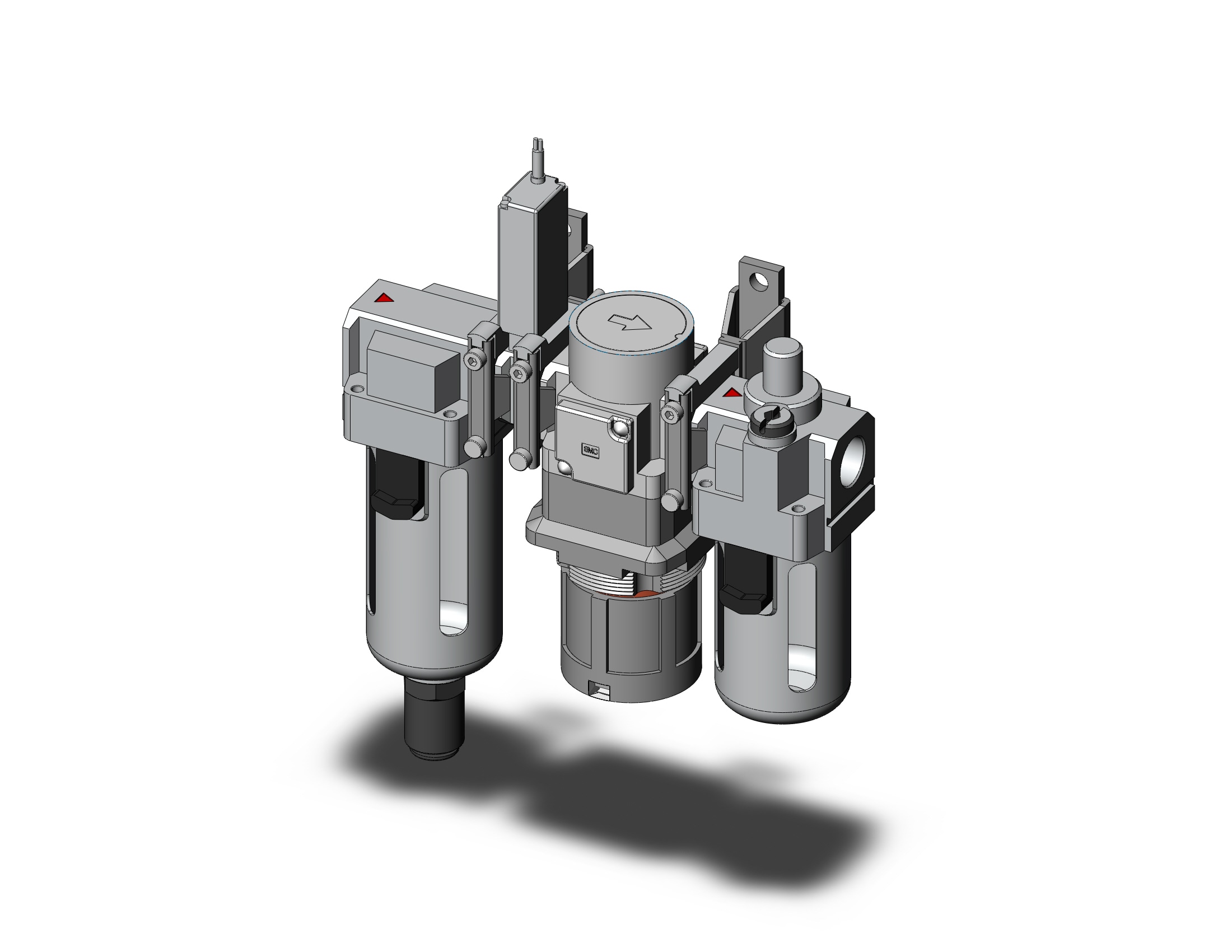 SMC ACG30-N03DG1-S-Z air combination, MODULAR F.R.L. W/GAUGE