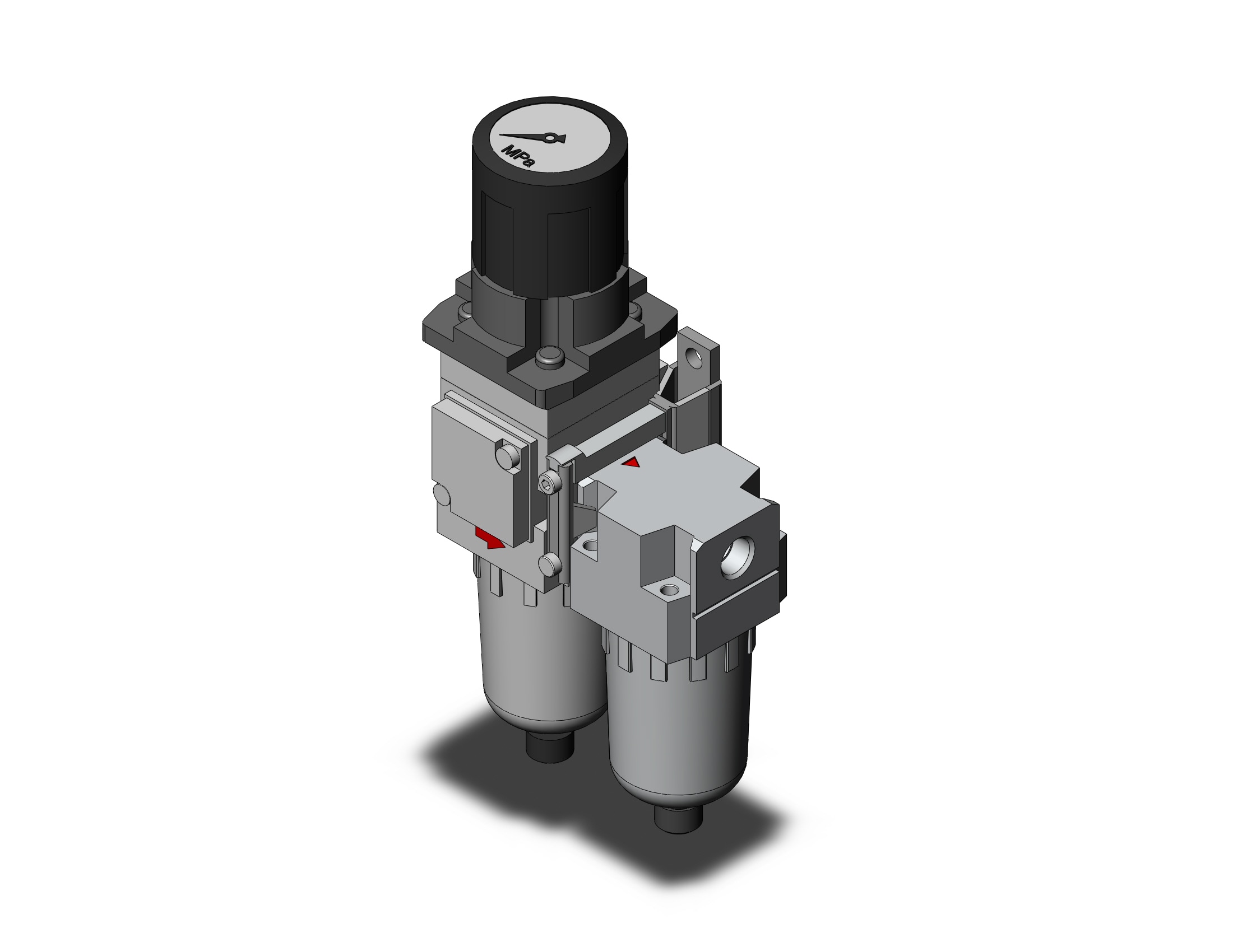 SMC ACG30D-N03G1-16WZ air combination, MODULAR F.R.L. W/GAUGE