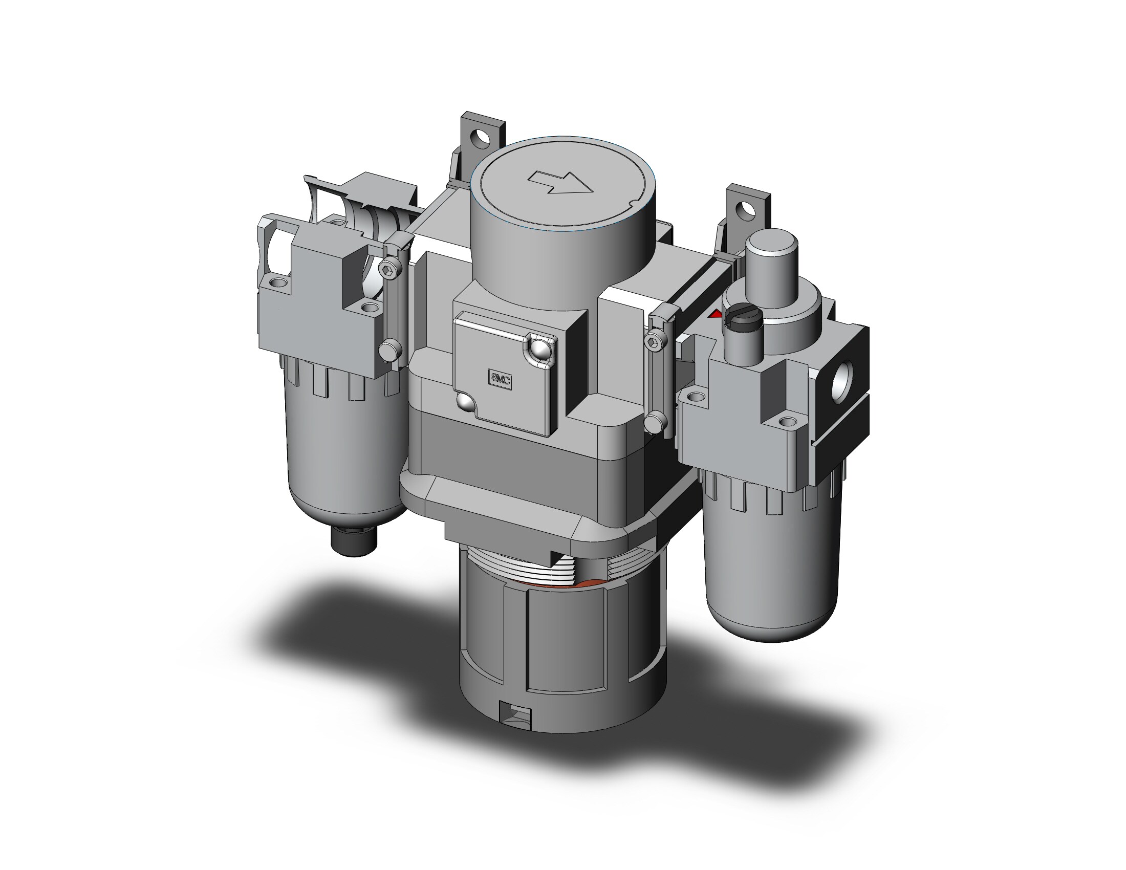 SMC ACG40-N04CG1-2NRYZ air combination, MODULAR F.R.L. W/GAUGE