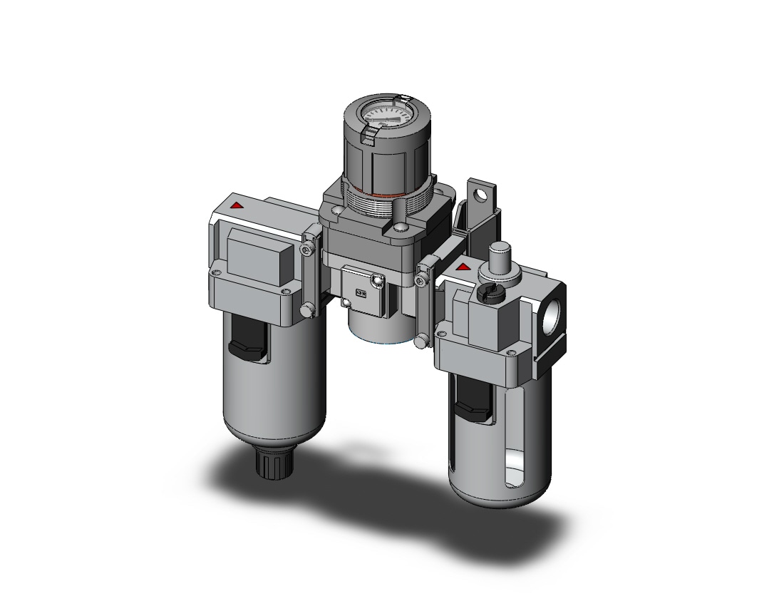 SMC ACG40-N04G1-2YZ air combination, MODULAR F.R.L. W/GAUGE