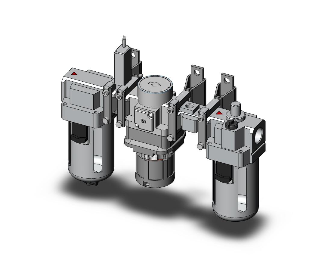 SMC ACG40-N04G1-KS-Z air combination, MODULAR F.R.L. W/GAUGE