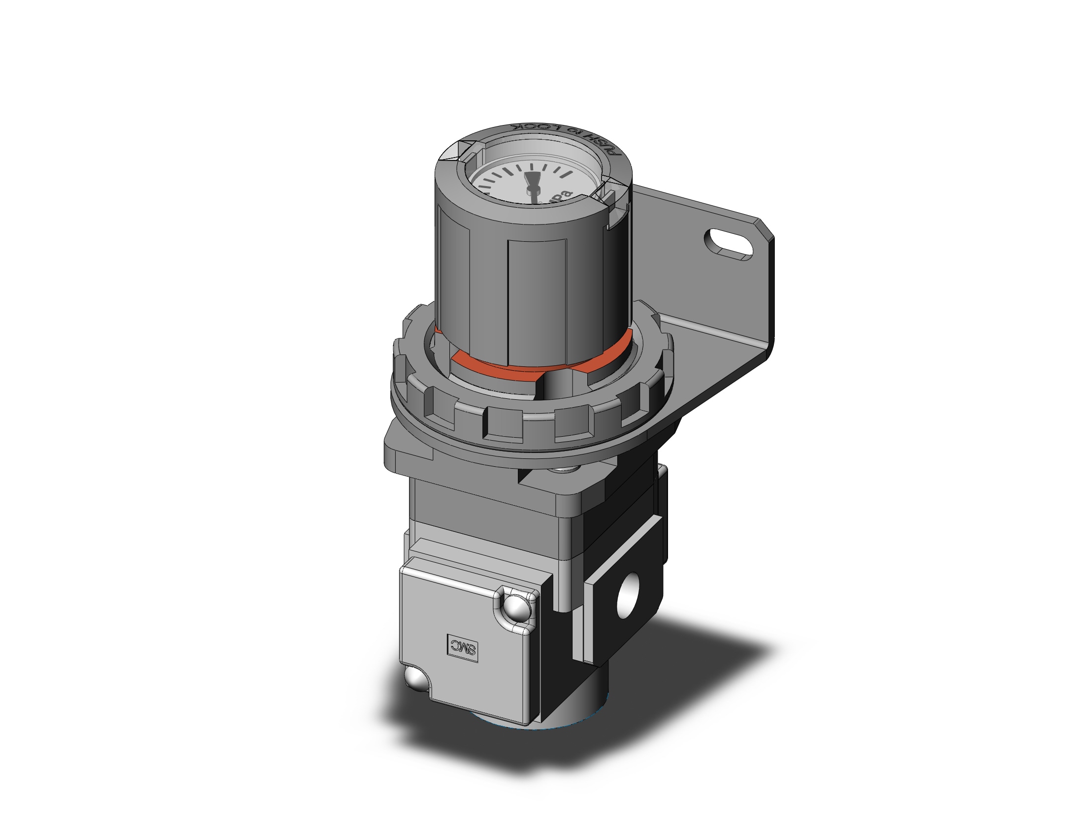 SMC ARG20-01BG2 arg 1/8 modular, pt, ARG REGULATOR W/PRESSURE GAUGE