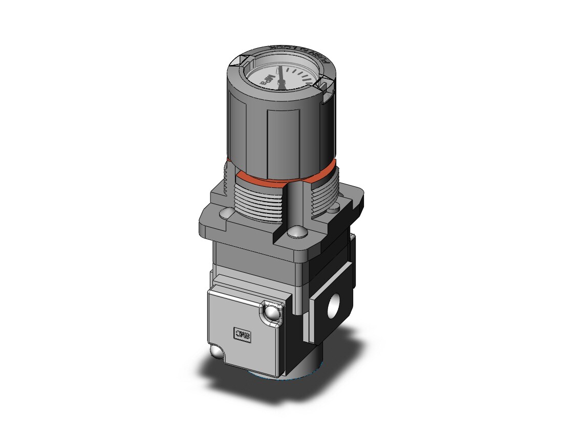 SMC ARG20-01G4 regulator w/ built in pressure gauge, REGULATOR, MODULAR F.R.L. W/GAUGE