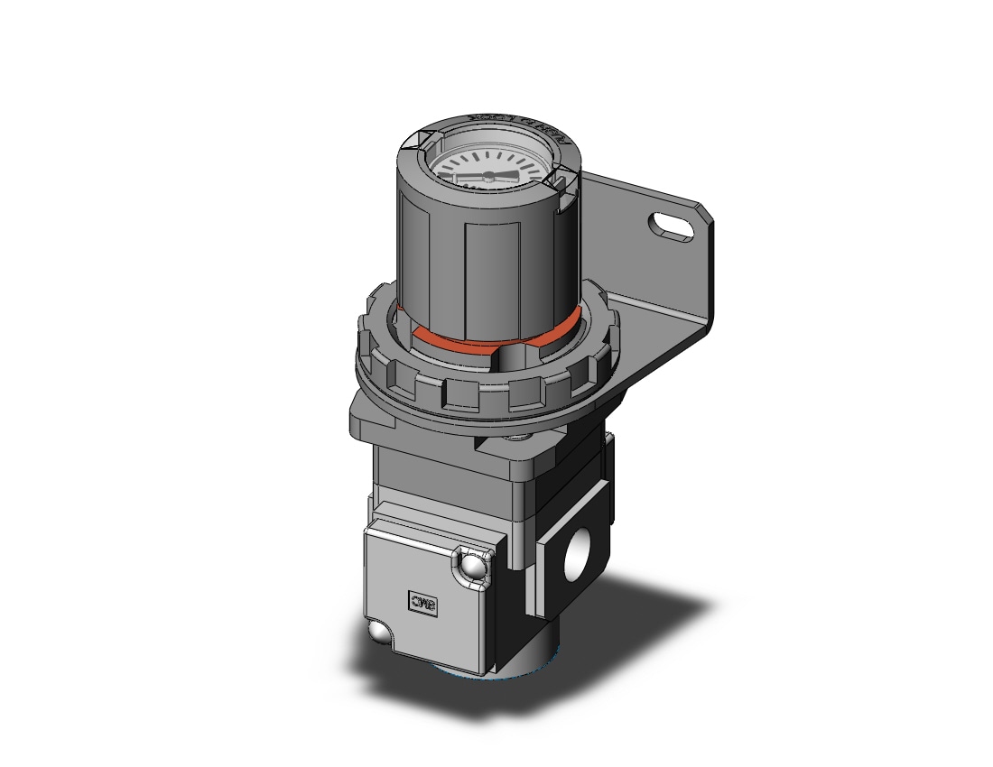 SMC ARG20-F02BG3 regulator w/ built in pressure gauge, REGULATOR, MODULAR F.R.L. W/GAUGE