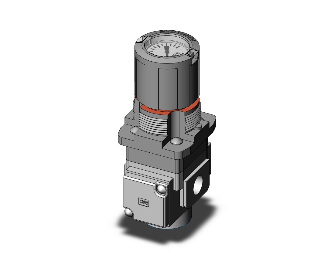 SMC ARG20-F02G2 regulator w/ built in pressure gauge, REGULATOR, MODULAR F.R.L. W/GAUGE