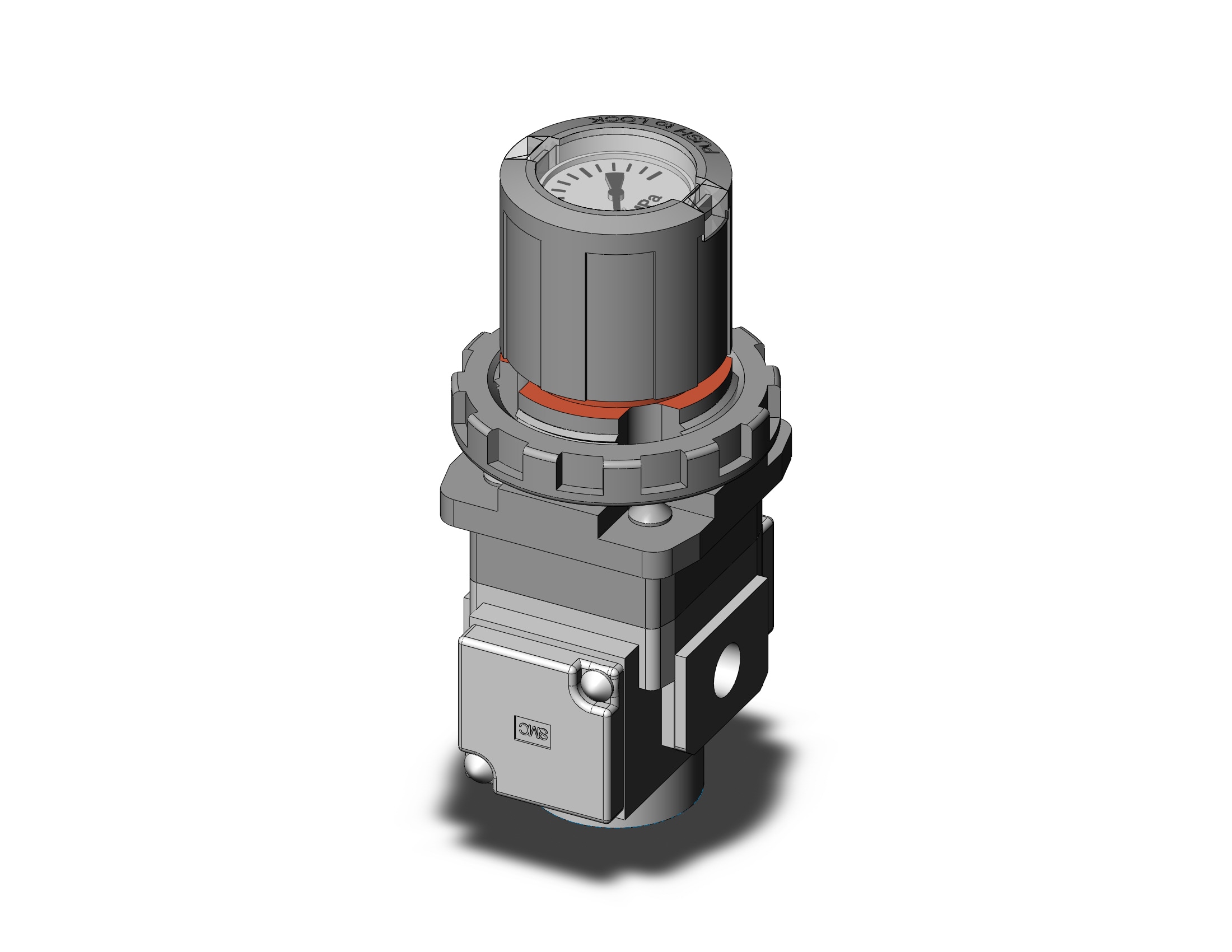 SMC ARG20K-01G2H arg 1/8 modular, pt, ARG REGULATOR W/PRESSURE GAUGE