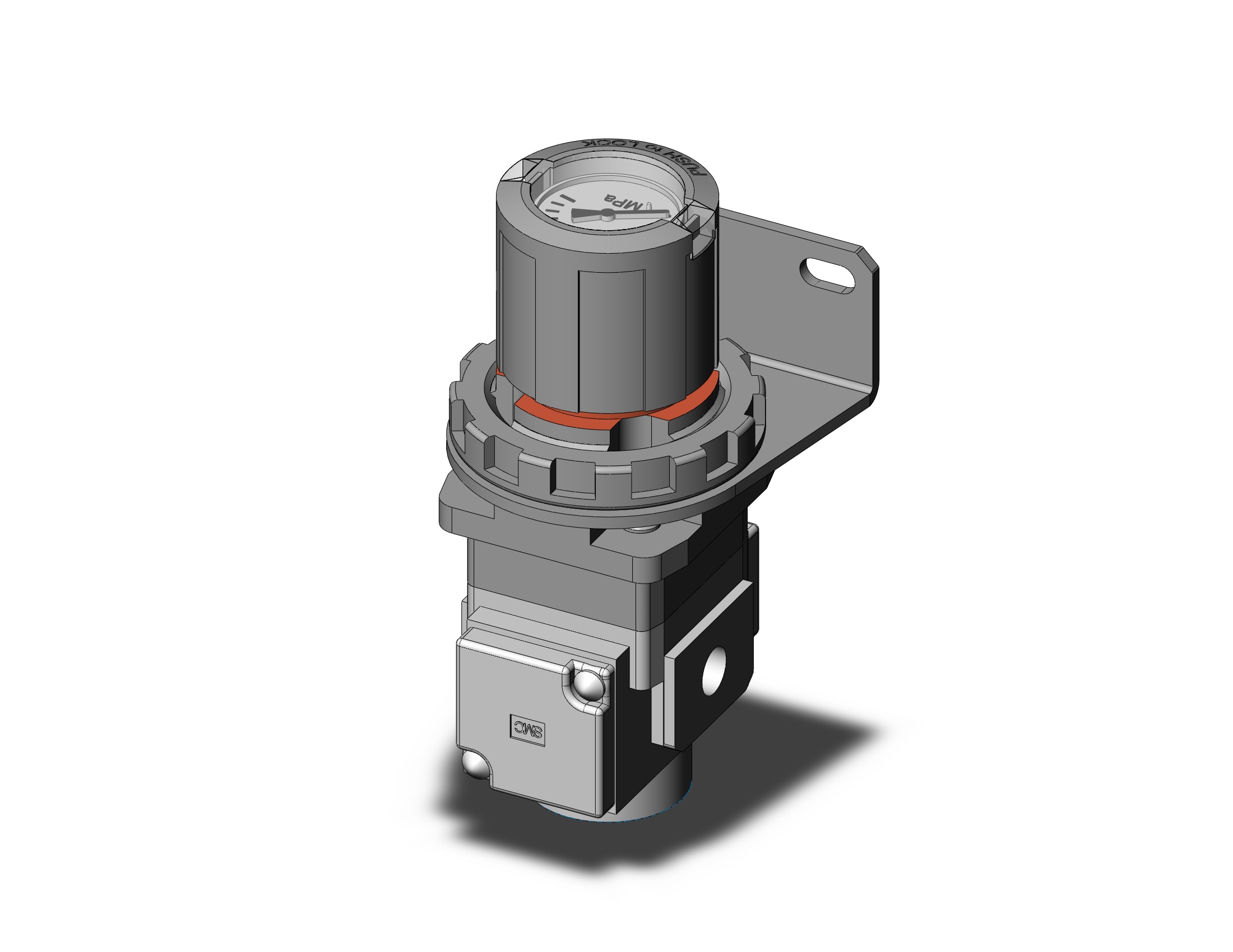 SMC ARG20K-F01BG1-1 regulator, gauge-handle, ARG REGULATOR W/PRESSURE GAUGE