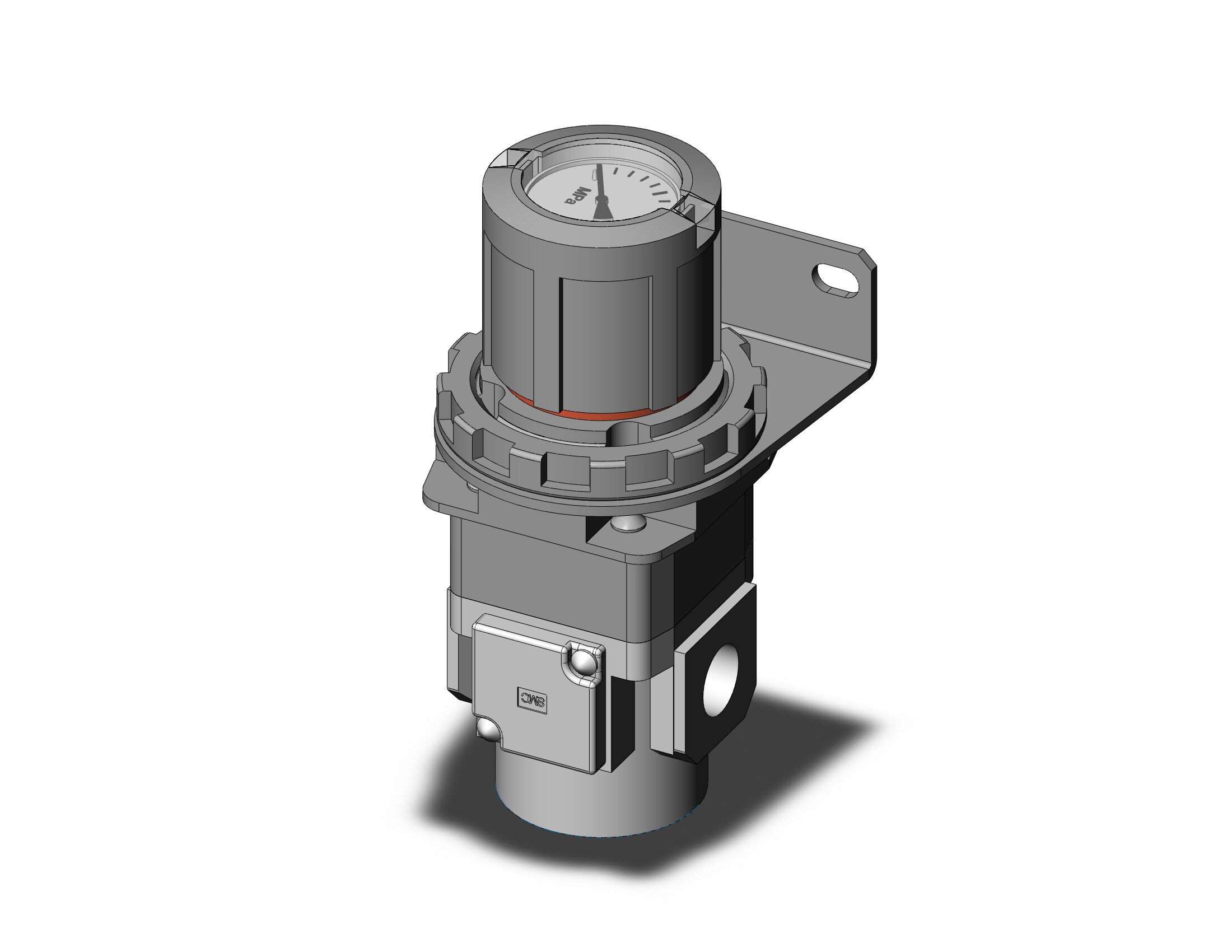 SMC ARG30-F03BG4 regulator, gauge-handle, ARG REGULATOR W/PRESSURE GAUGE