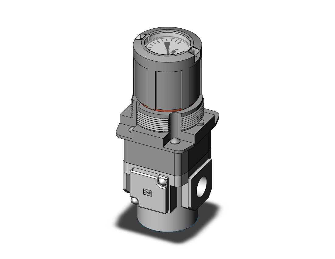 SMC ARG30-F03G2 regulator w/ built in pressure gauge, REGULATOR, MODULAR F.R.L. W/GAUGE