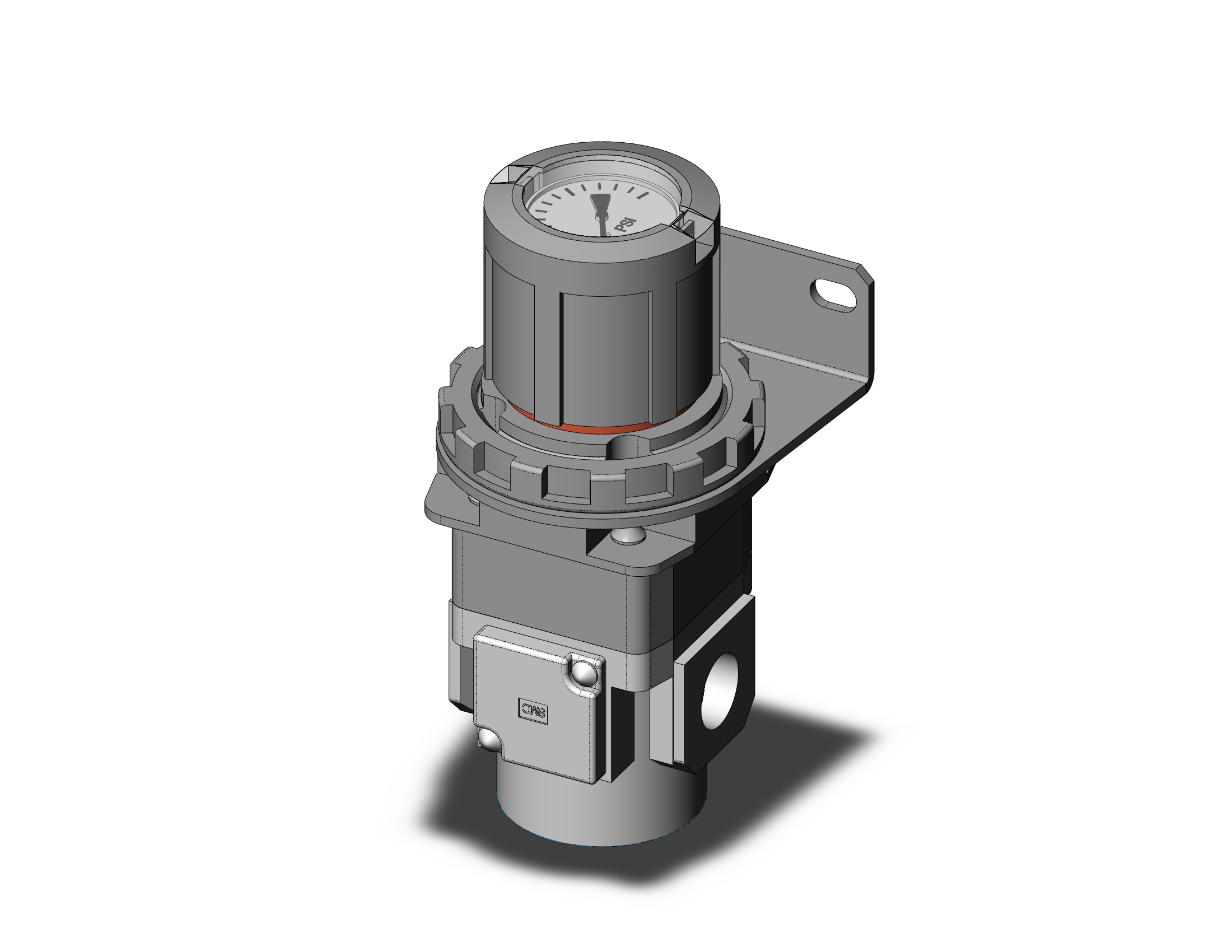 SMC ARG30-N03BG2-1Z regulator, gauge-handle, ARG REGULATOR W/PRESSURE GAUGE