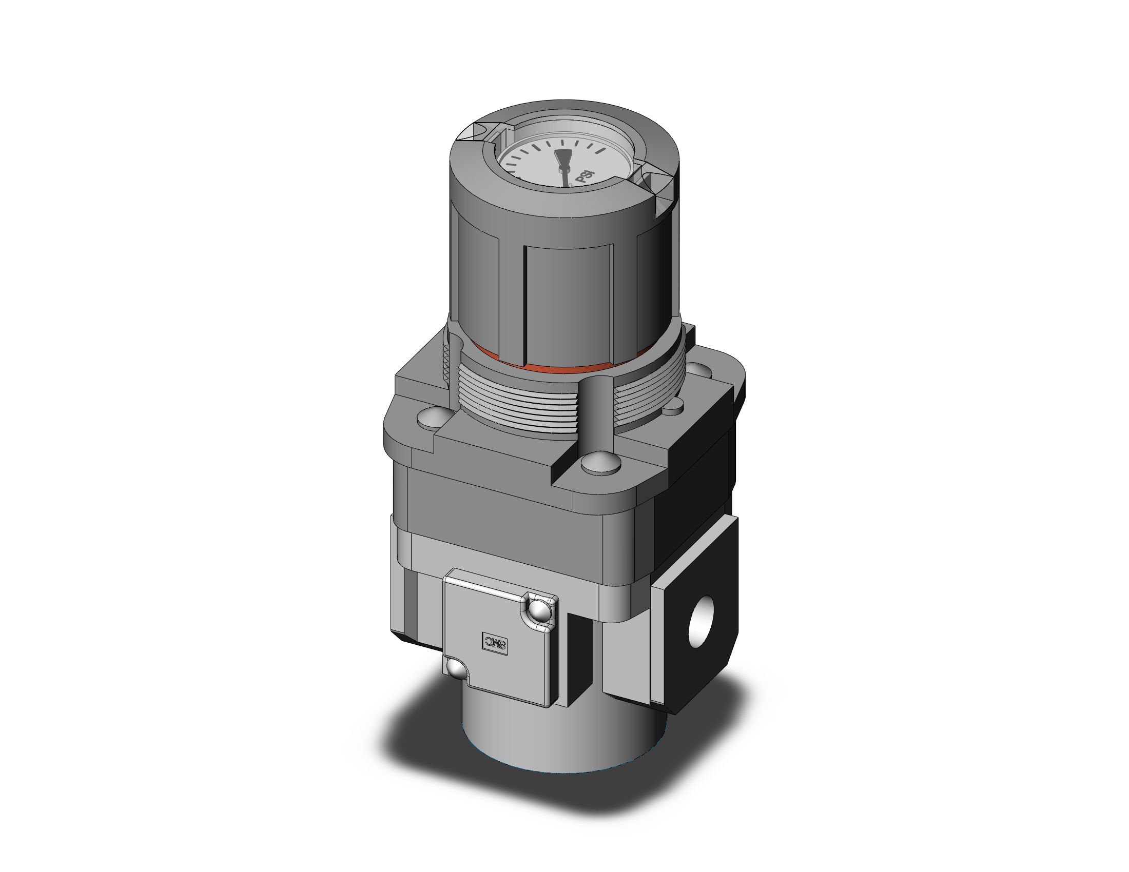 SMC ARG40-N02G2-NZ regulator w/ built in pressure gauge, REGULATOR, MODULAR F.R.L. W/GAUGE