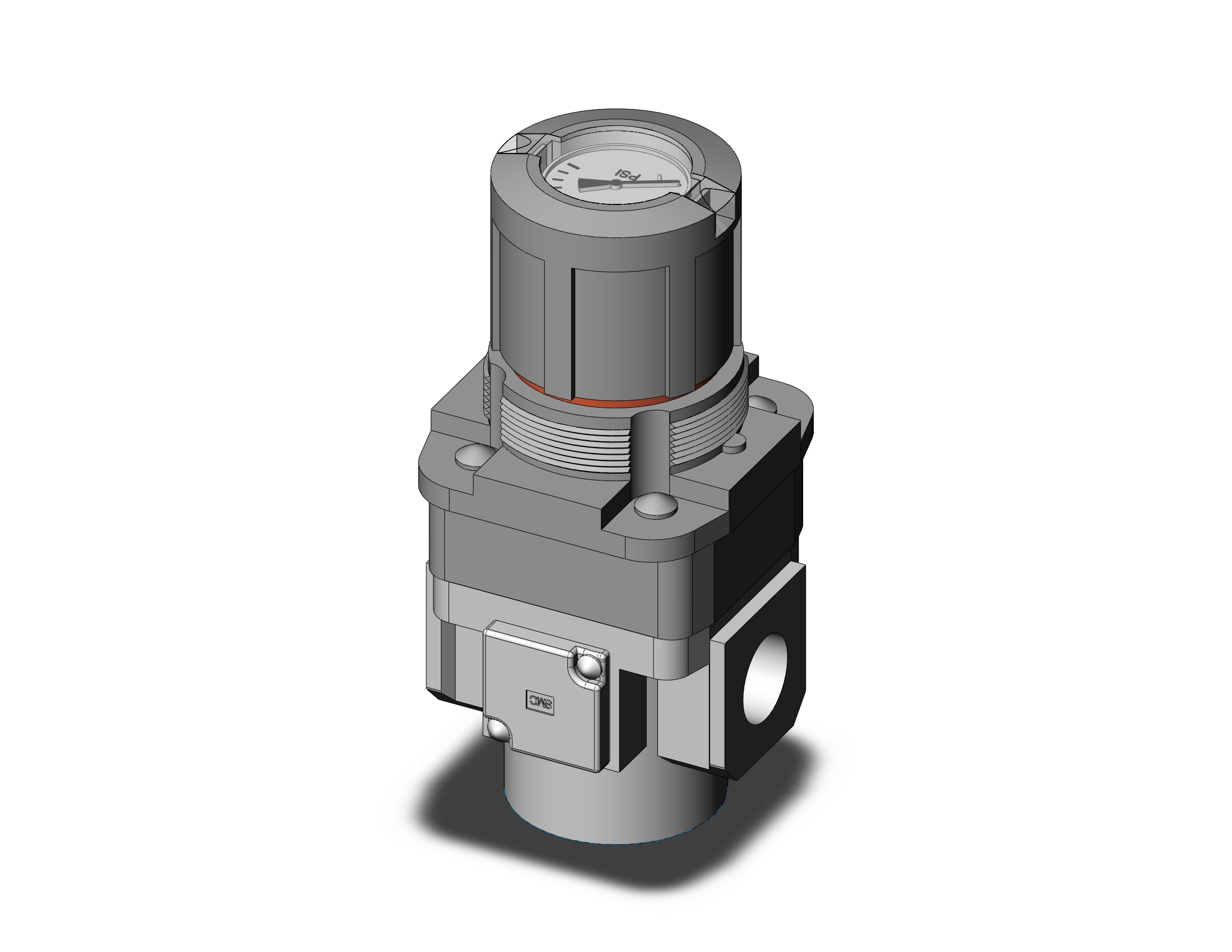 SMC ARG40-N04G1-1NZ regulator w/ built in pressure gauge, REGULATOR, MODULAR F.R.L. W/GAUGE