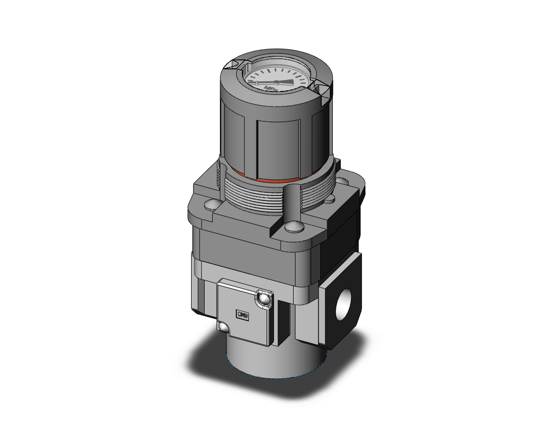 SMC ARG40K-03G3 regulator w/ built in pressure gauge, REGULATOR, MODULAR F.R.L. W/GAUGE