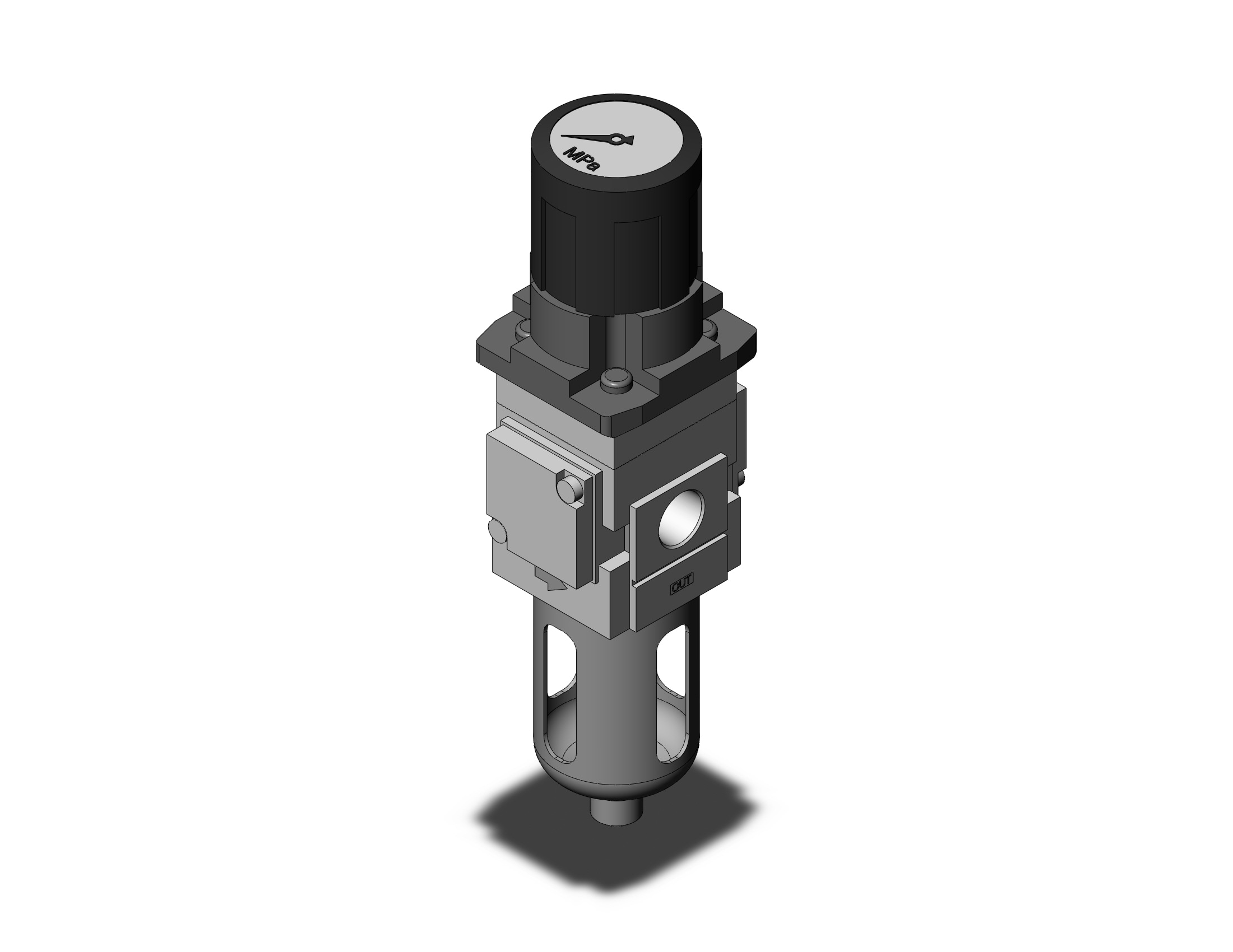 SMC AWG20-02G3-C filter/regulator w/built in gauge, FILTER/REGULATOR, MODULAR F.R.L. W/GAUGE