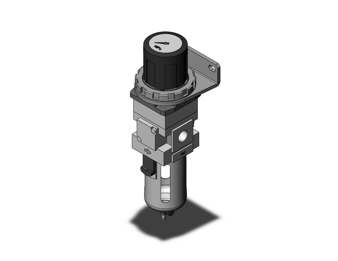 SMC AWG30-02BG1-W filter/regulator w/built in gauge, FILTER/REGULATOR, MODULAR F.R.L. W/GAUGE