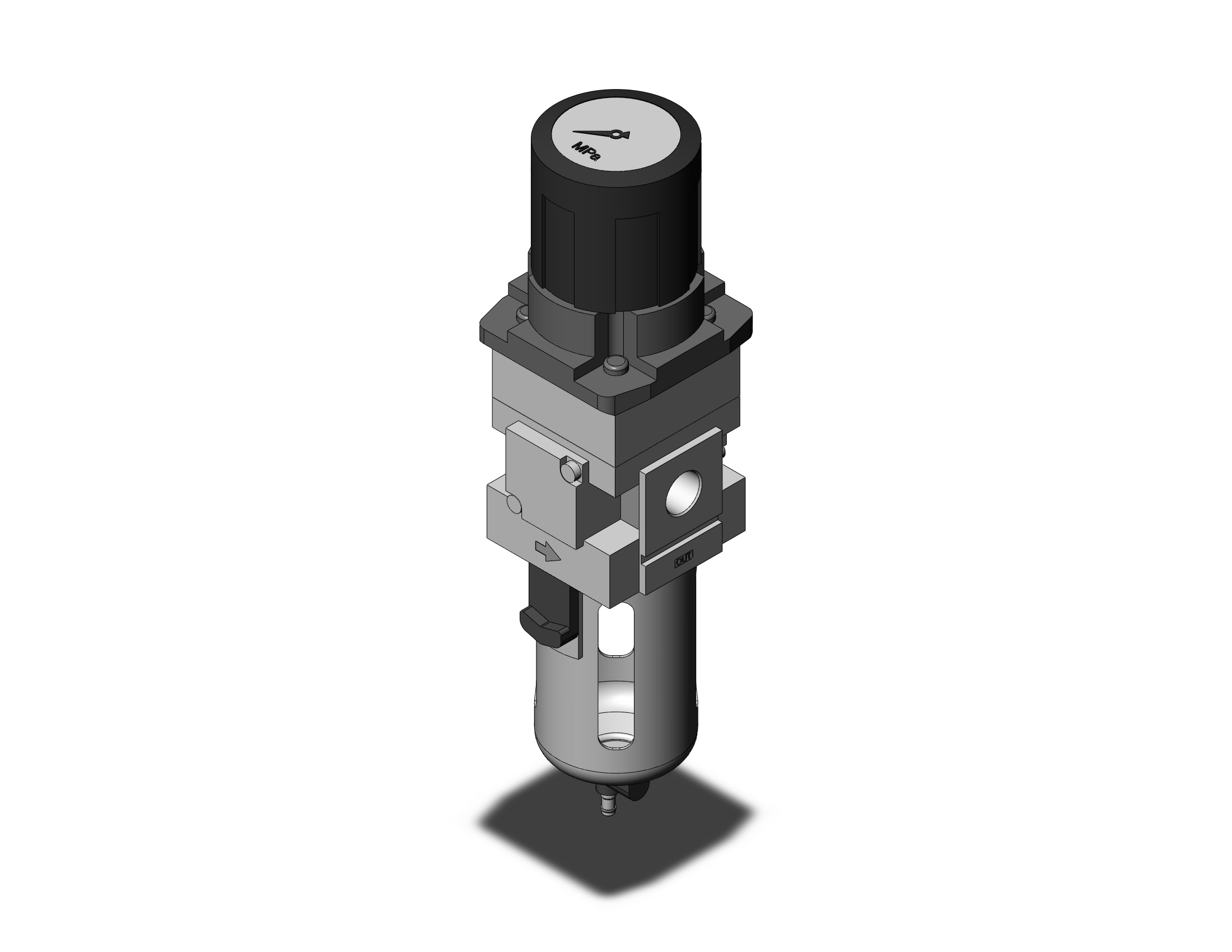 SMC AWG30-02G1-W filter/regulator w/built in gauge, FILTER/REGULATOR, MODULAR F.R.L. W/GAUGE