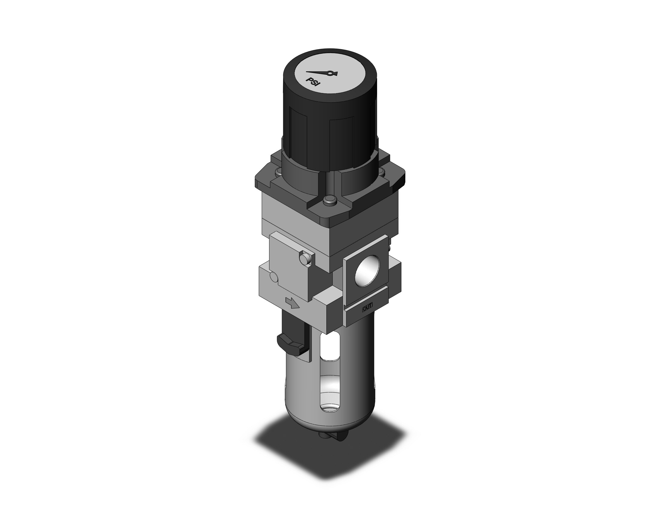 SMC AWG30-N03G2-6Z filter/regulator w/built in gauge, FILTER/REGULATOR, MODULAR F.R.L. W/GAUGE