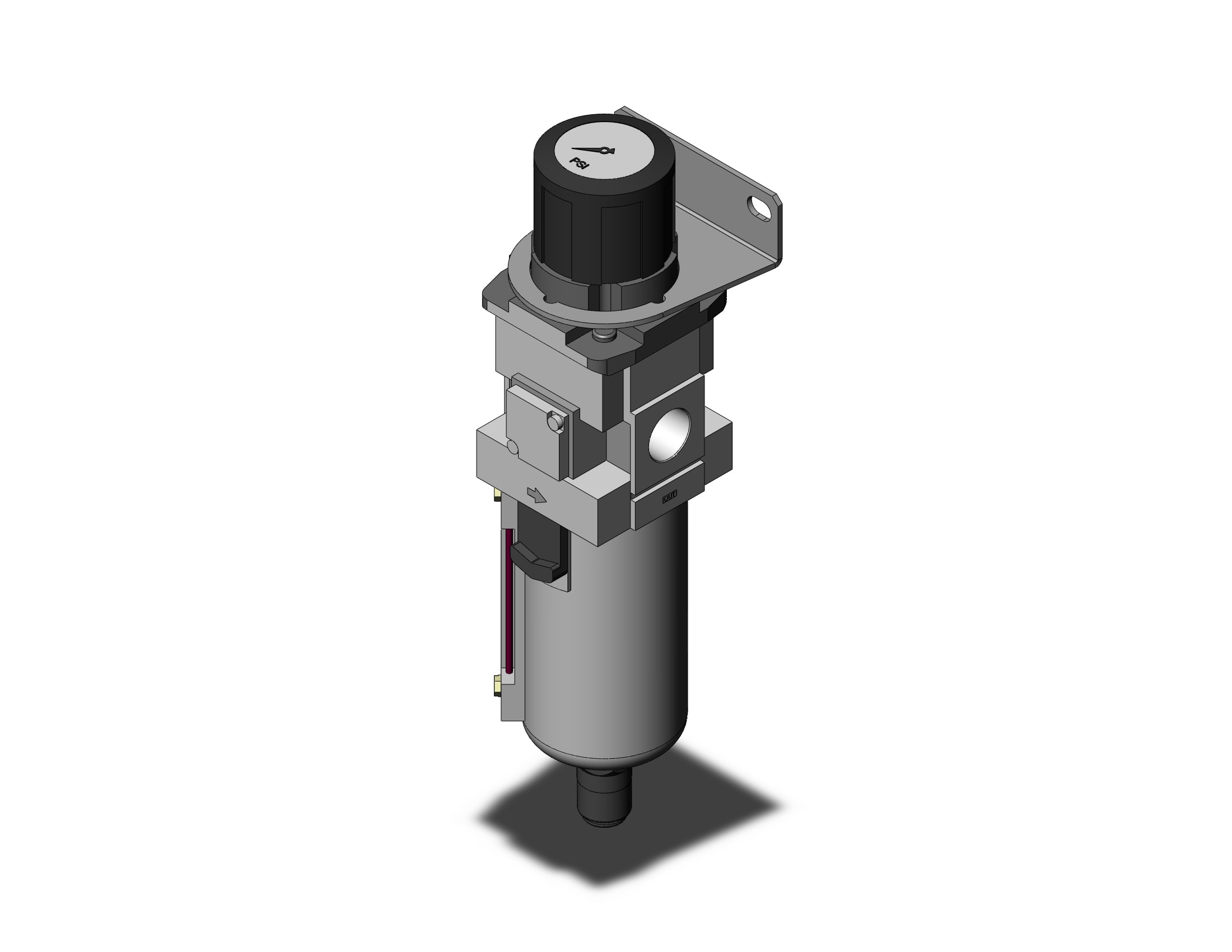 SMC AWG40-N04BCG2-8Z filter/regulator w/built in gauge, FILTER/REGULATOR, MODULAR F.R.L. W/GAUGE