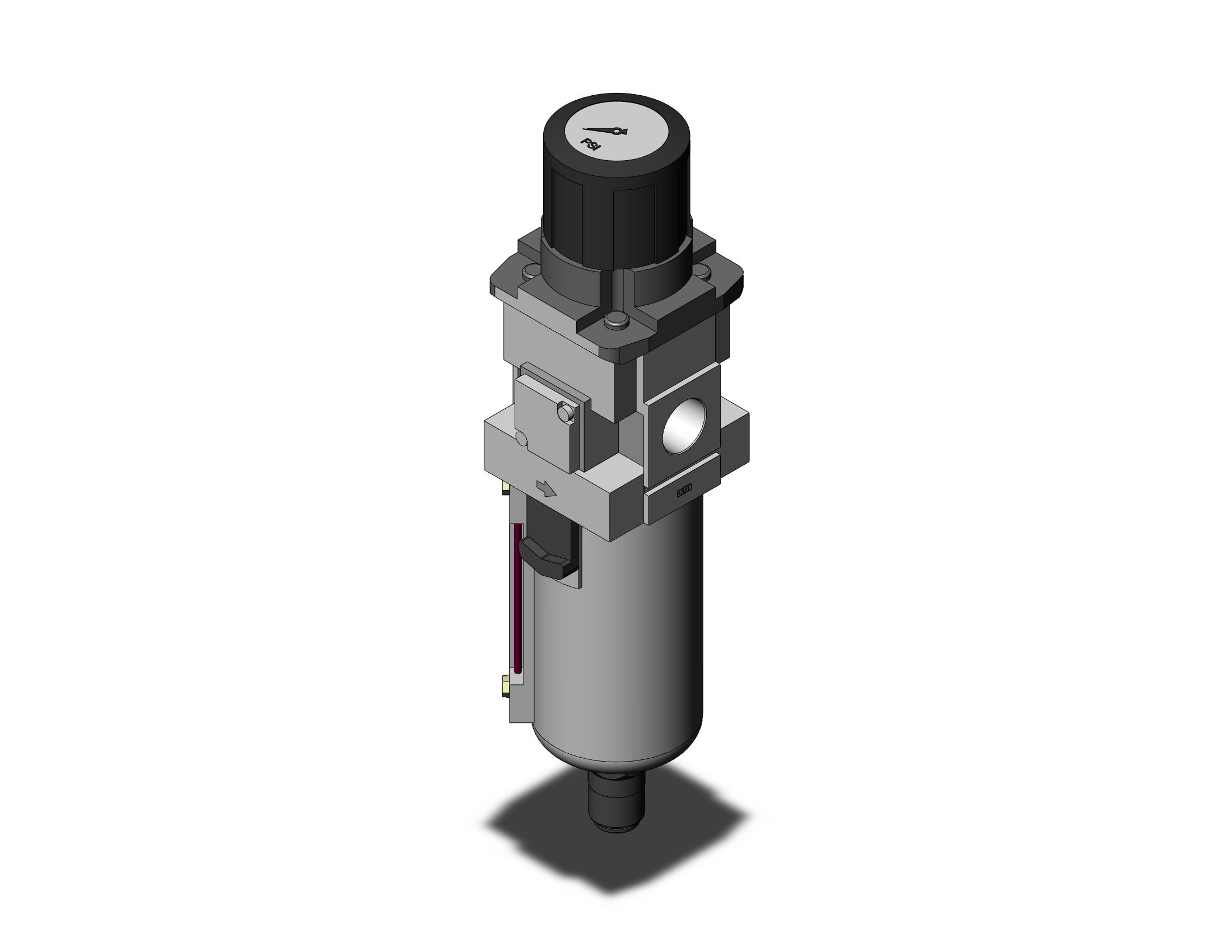 SMC AWG40-N04BDG1-8Z filter/regulator w/built in gauge, FILTER/REGULATOR, MODULAR F.R.L. W/GAUGE