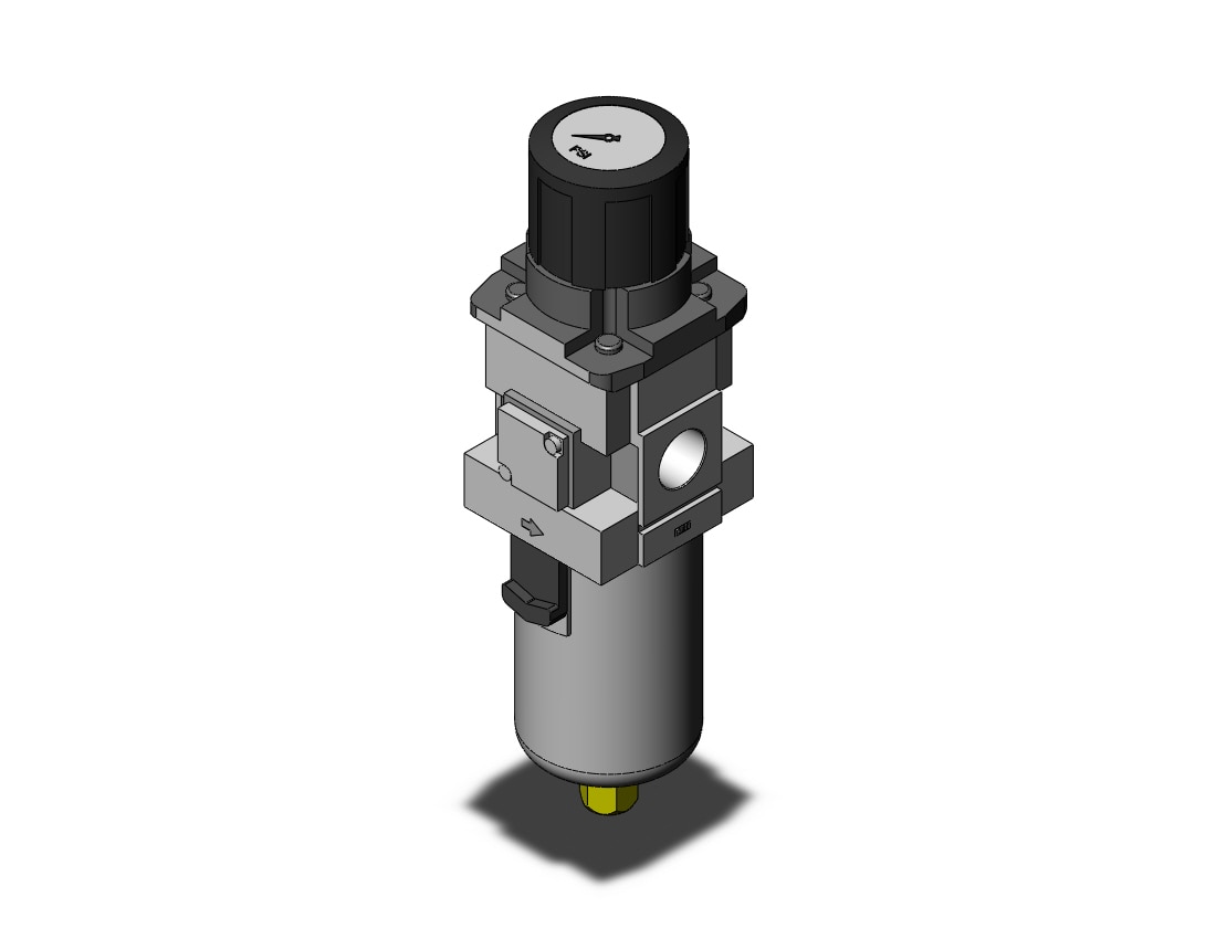 SMC AWG40-N04G1-2JZ filter/regulator w/built in gauge, FILTER/REGULATOR, MODULAR F.R.L. W/GAUGE