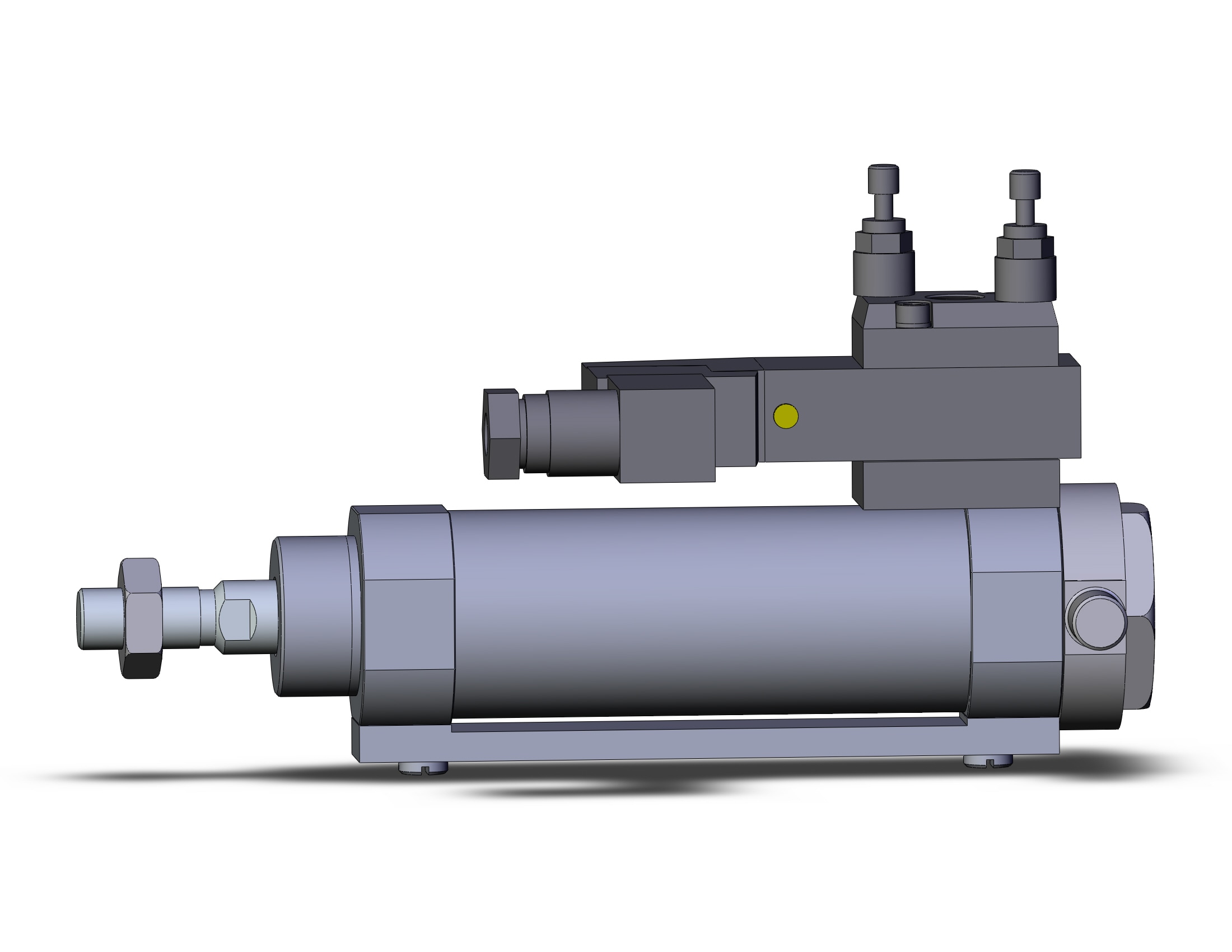 SMC CVM5T32-50-15D cylinder, valve mounted, dbl acting, ROUND BODY CYLINDER W/VALVE