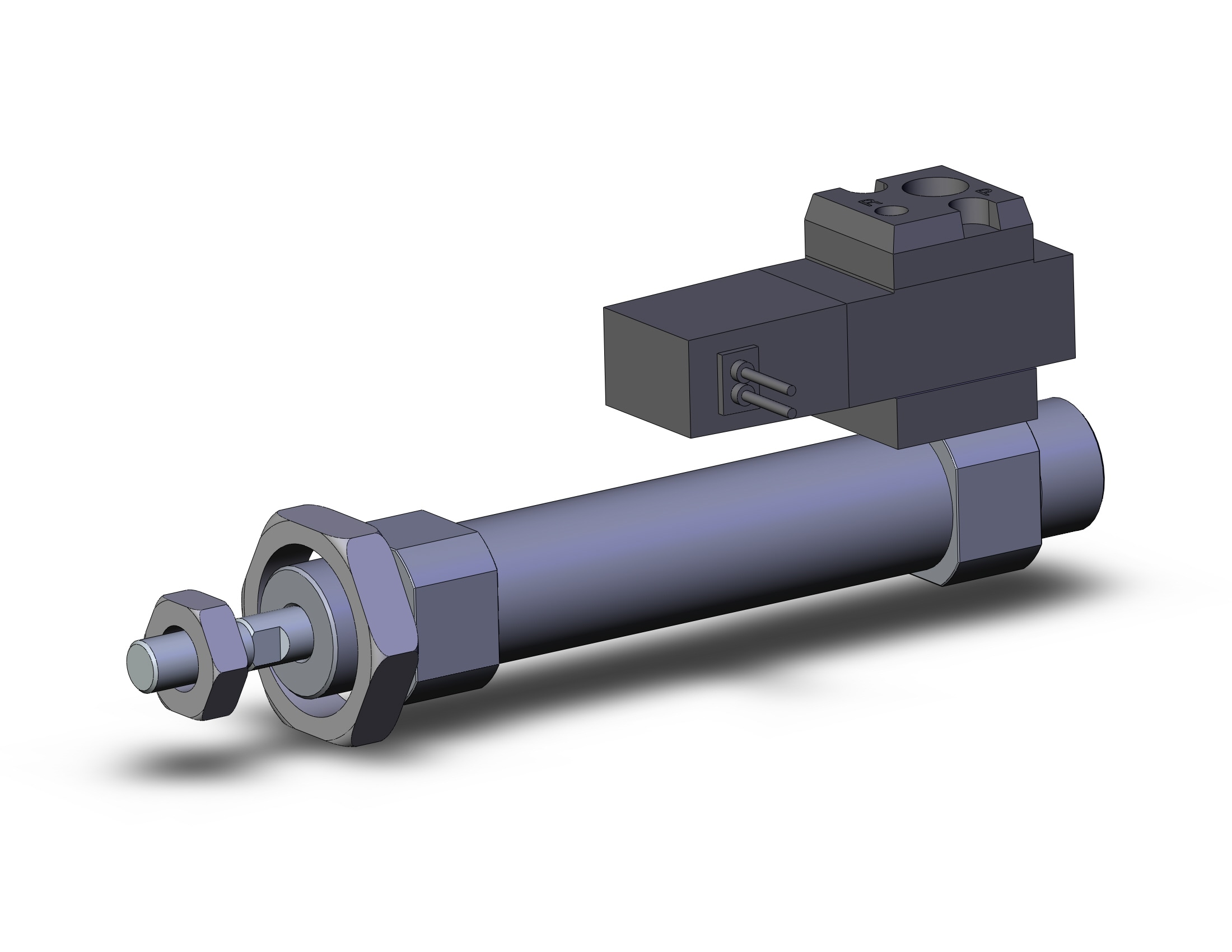 SMC CDVM3B20-25S-5G-A93L cylinder, valve mounted, sgl acting, ROUND BODY CYLINDER W/VALVE