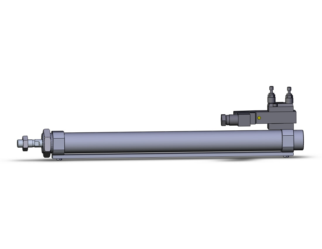 SMC CDVM5B25-250-15D cylinder, valve mounted, dbl acting, ROUND BODY CYLINDER W/VALVE