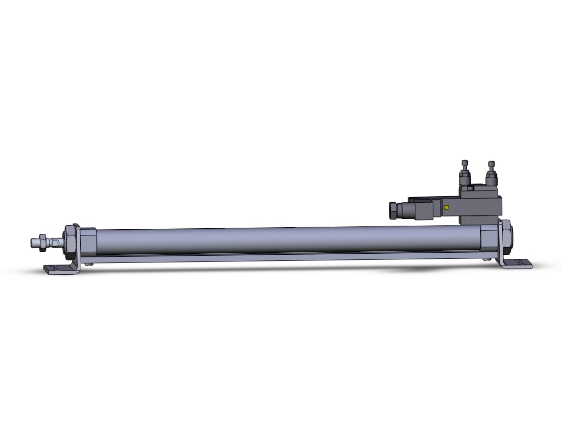 SMC CDVM5L20-300-12D cylinder, valve mounted, dbl acting, ROUND BODY CYLINDER W/VALVE