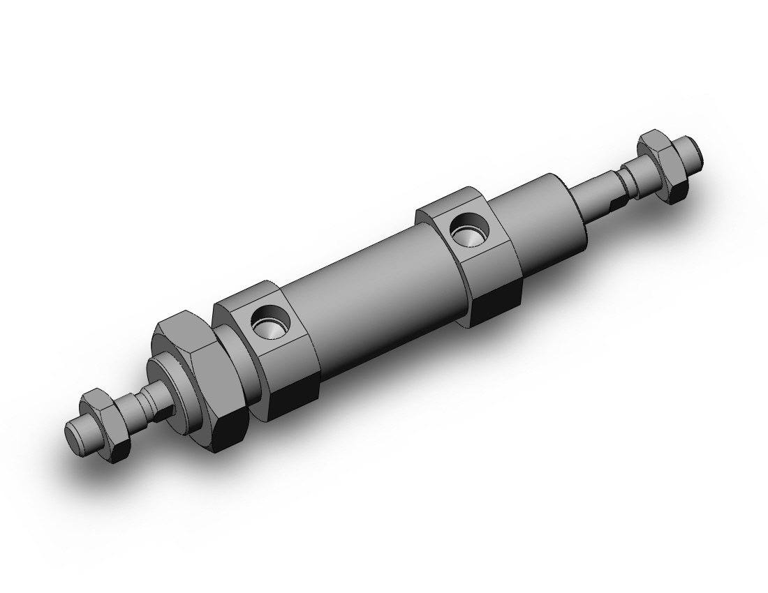 SMC CD85WE25-10-B cyl, iso, dbl rod, C85 ROUND BODY CYLINDER