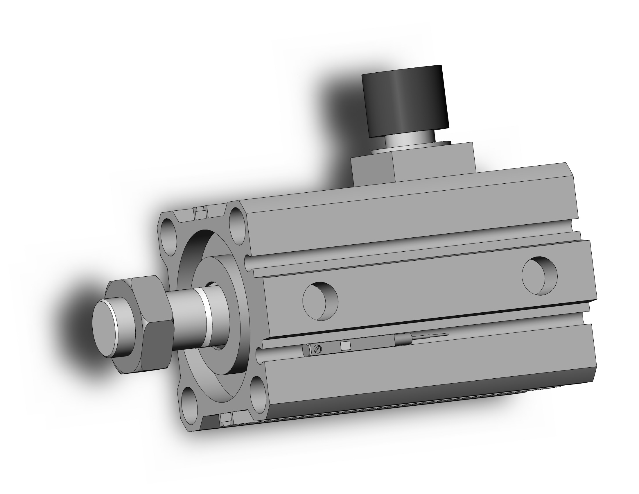 SMC CDBQ2B40-10DCM-HL-M9BWLS cyl, compact, locking, auto-sw, CBQ2 CYLINDER COMPACT LOCKING