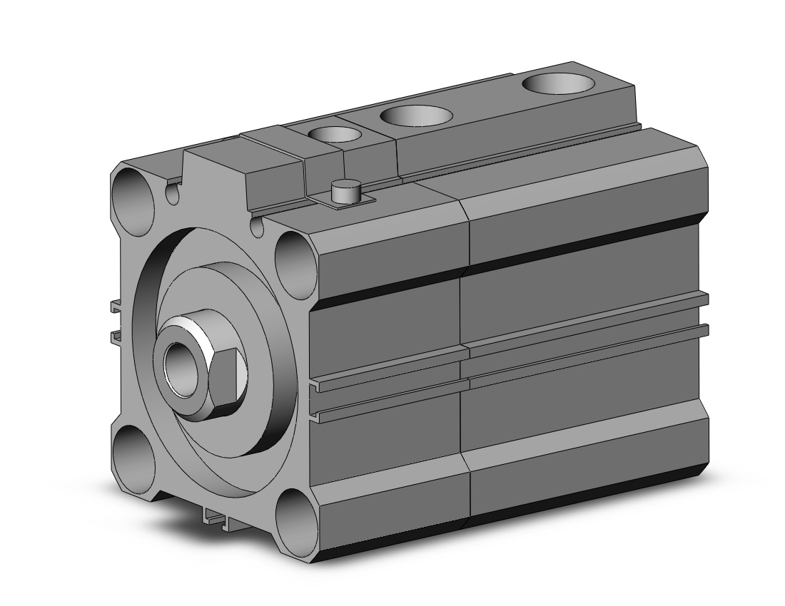 SMC CDLQB50-15DC-B cyl, compact with lock, COMPACT CYLINDER W/LOCK