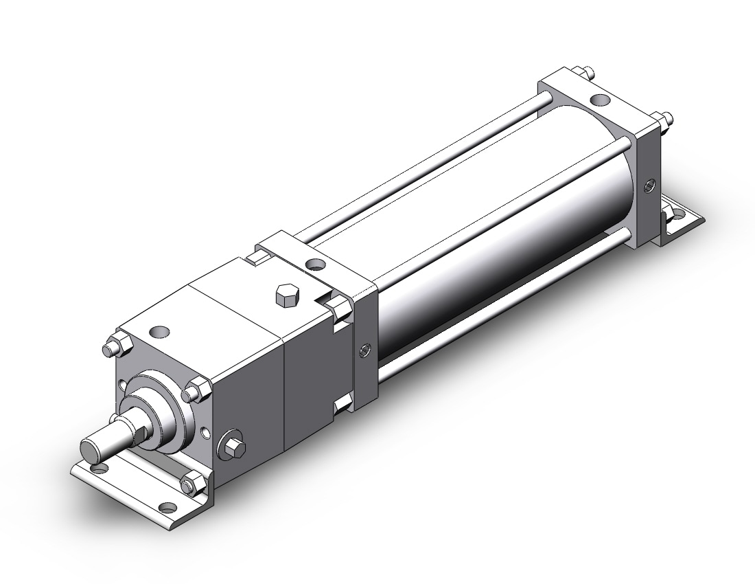 SMC CDNSL125TF-350-D cyl w/lock, a/tube, auto-sw, CNS FINE LOCK TIE ROD CYLINDER