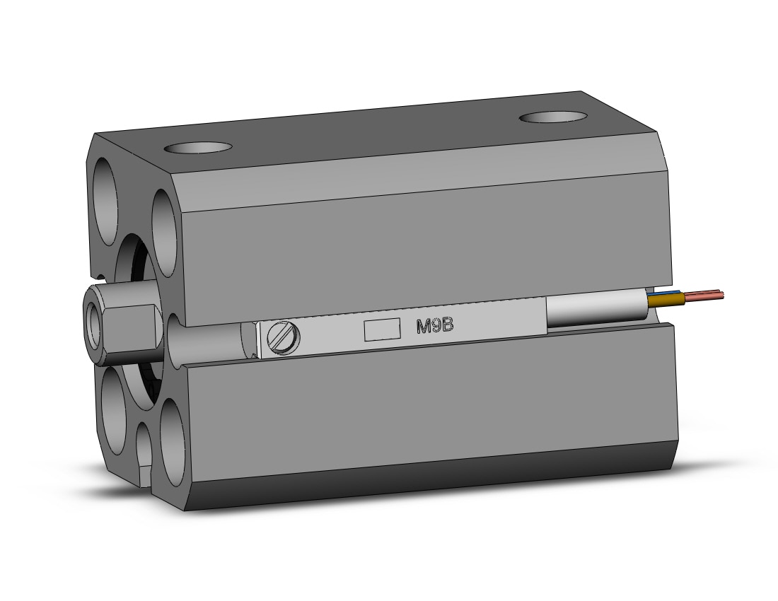 SMC CDQSB12-15D-M9BZ cyl, compact, dbl act, auto-sw, CQS COMPACT CYLINDER