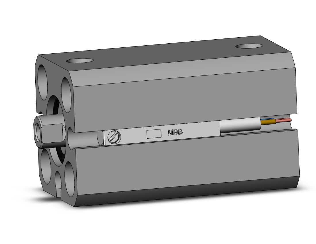 SMC CDQSB12-20DC-M9BL cyl, compact, dbl act, auto-sw, CQS COMPACT CYLINDER