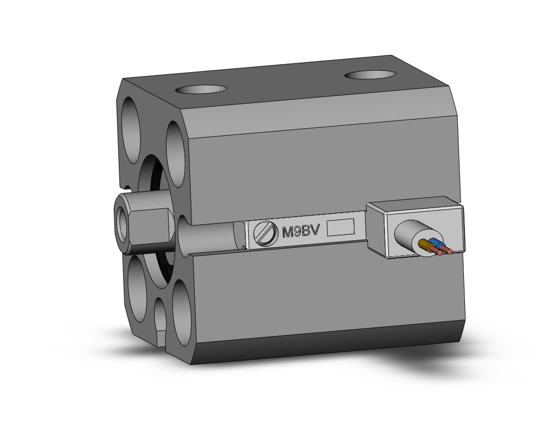 SMC CDQSB12-5D-M9BV cyl, compact, dbl act, auto-sw, CQS COMPACT CYLINDER