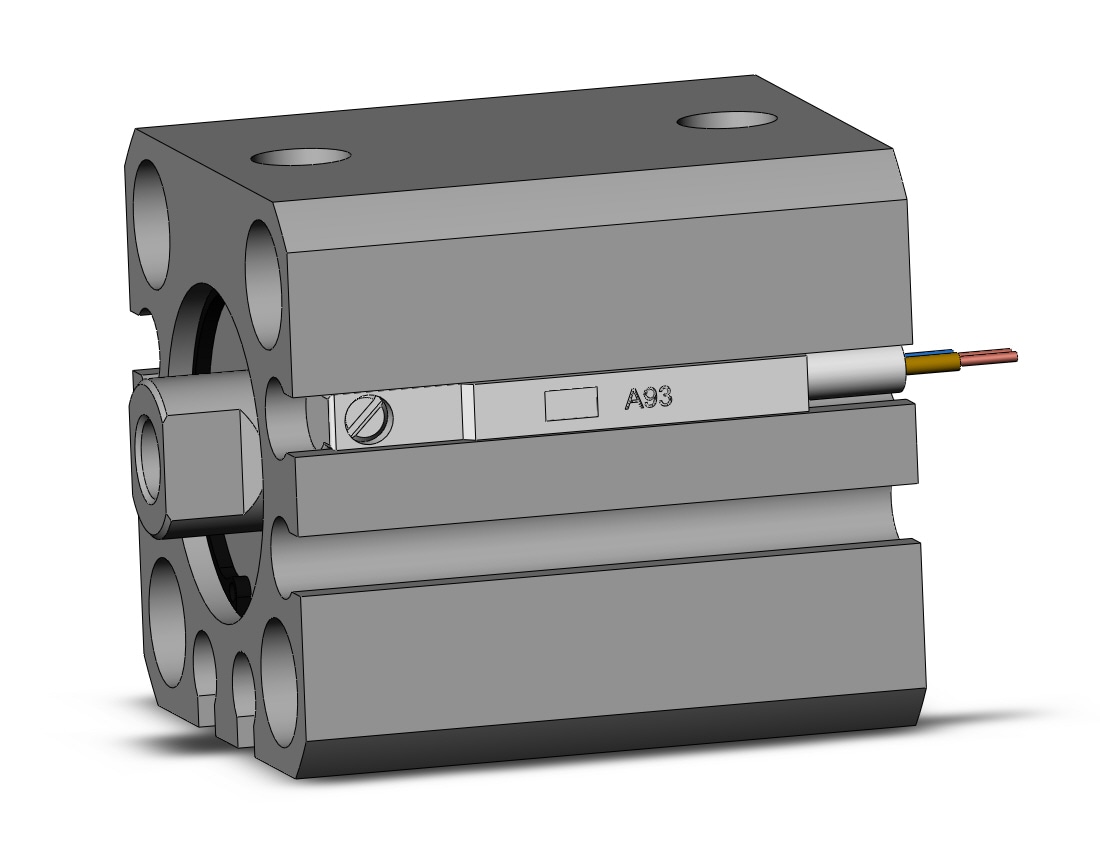 SMC CDQSB16-10D-A93LS cyl, compact, dbl act, auto-sw, CQS COMPACT CYLINDER