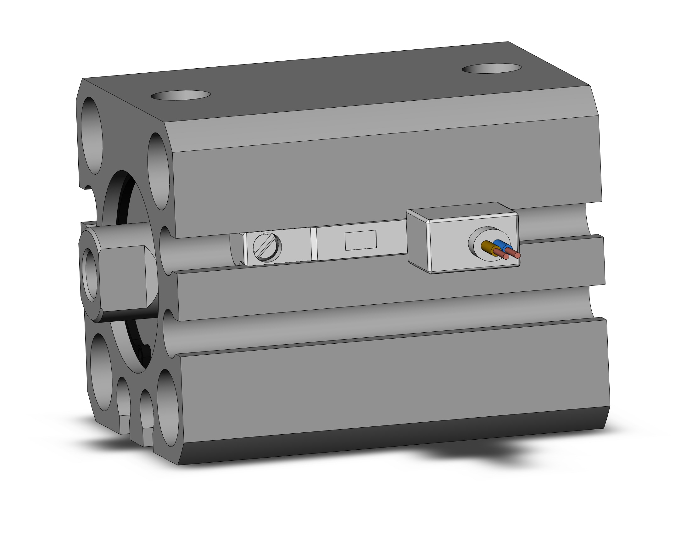 SMC CDQSB16-15D-M9BAVLS cyl, compact, dbl act, auto-sw, CQS COMPACT CYLINDER