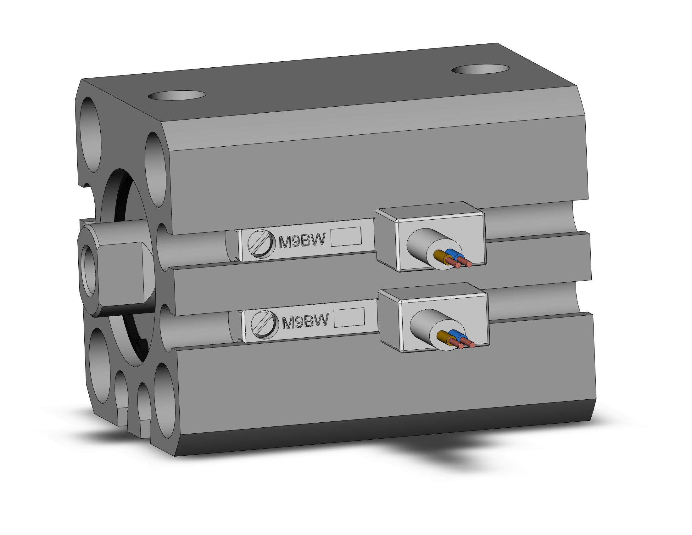 SMC CDQSB16-15DC-M9BWVL cyl, compact, dbl act, auto-sw, CQS COMPACT CYLINDER