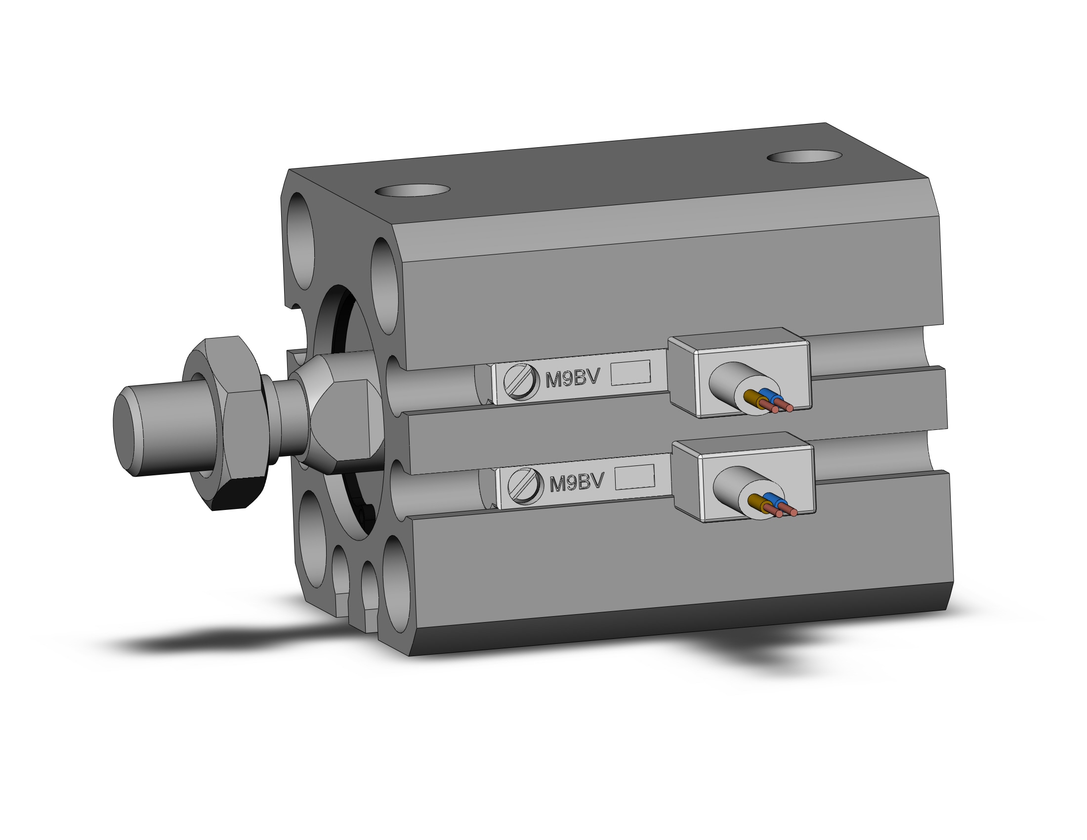 SMC CDQSB16-15DCM-M9BVL cyl, compact, dbl act, auto-sw, CQS COMPACT CYLINDER