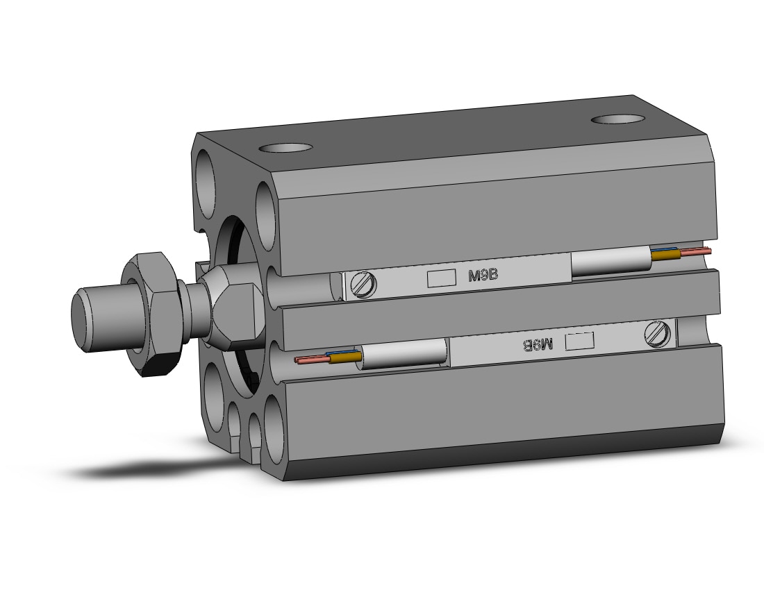 SMC CDQSB16-20DM-M9B cyl, compact, dbl act, auto-sw, CQS COMPACT CYLINDER