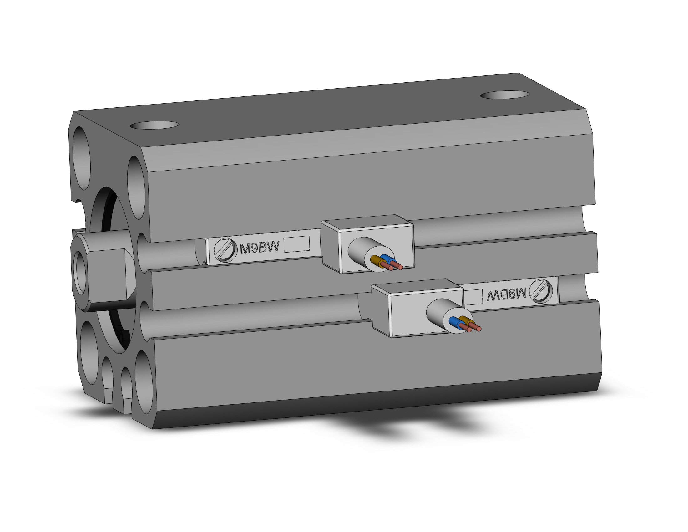 SMC CDQSB16-25D-M9BWVL3 cyl, compact, dbl act, auto-sw, CQS COMPACT CYLINDER