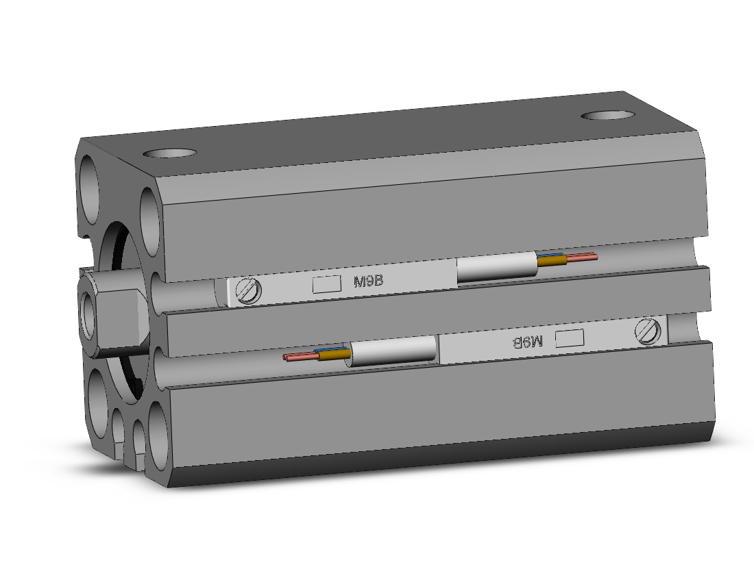 SMC CDQSB16-30D-M9BZ cyl, compact, dbl act, auto-sw, CQS COMPACT CYLINDER