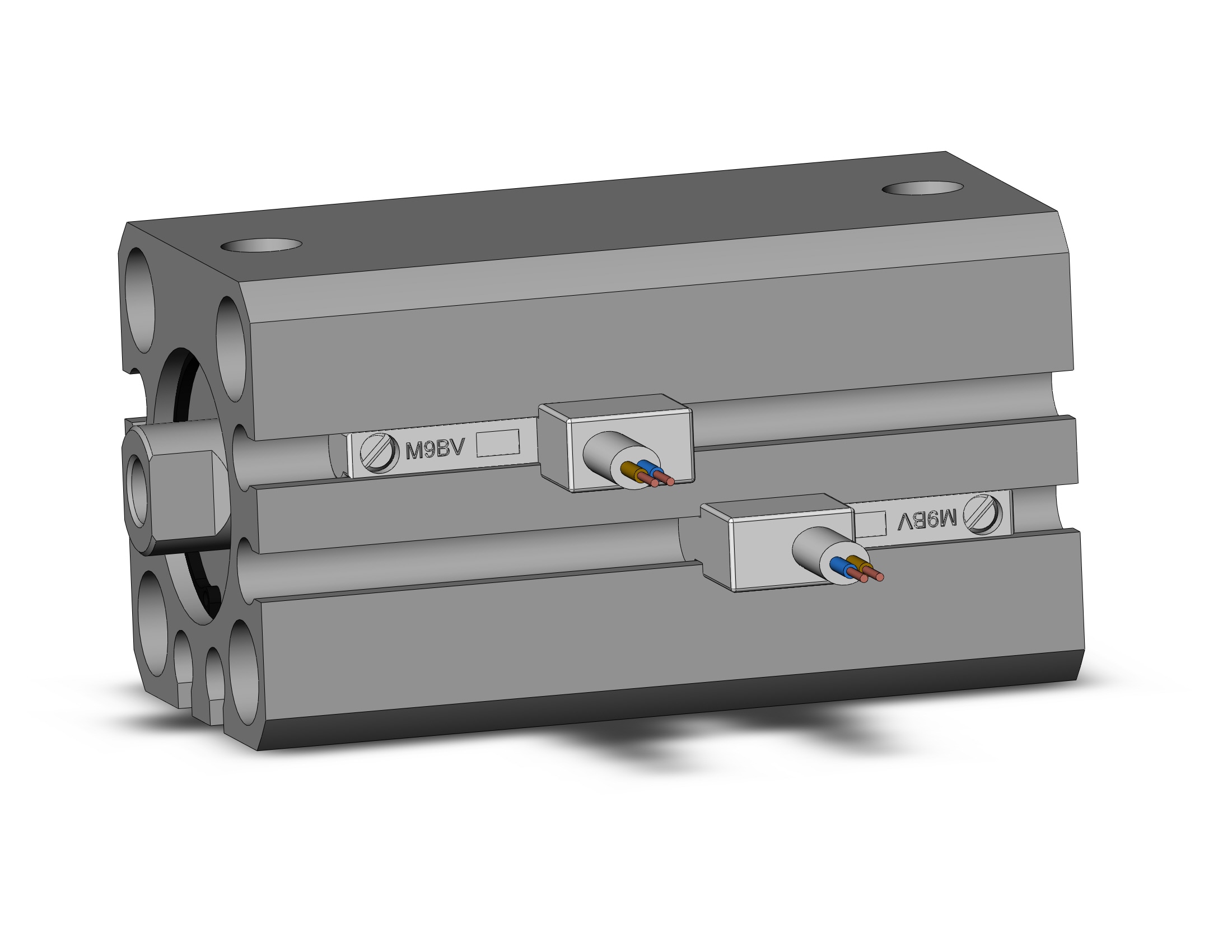 SMC CDQSB16-30DC-M9BVL cyl, compact, dbl act, auto-sw, CQS COMPACT CYLINDER