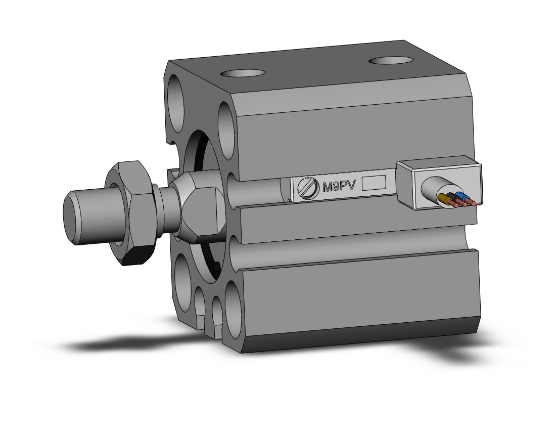 SMC CDQSB16-5DM-M9PVLS cyl, compact, dbl act, auto-sw, CQS COMPACT CYLINDER