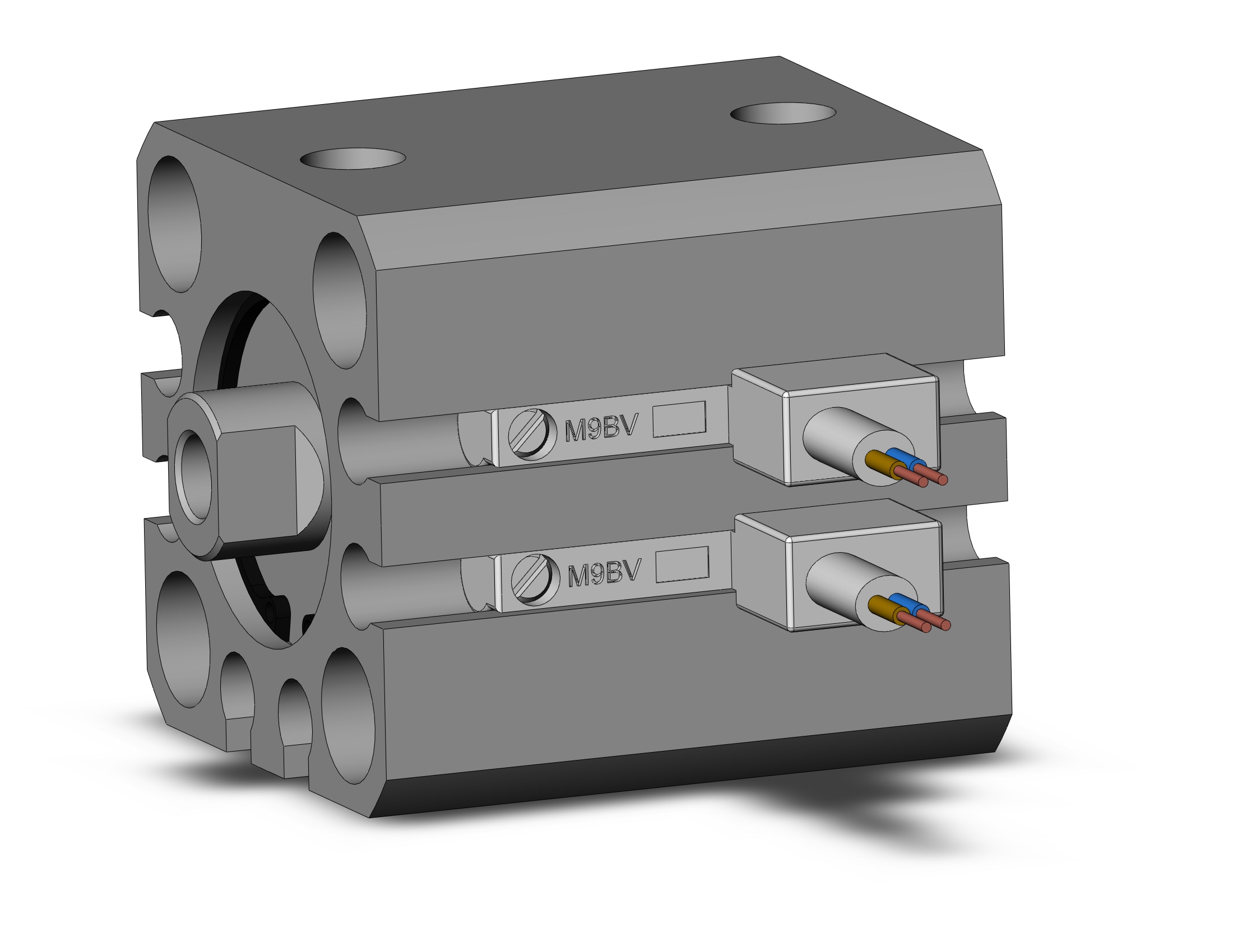 SMC CDQSB16-5S-M9BVL cyl, compact, sgl act, spr ret, CQS COMPACT CYLINDER