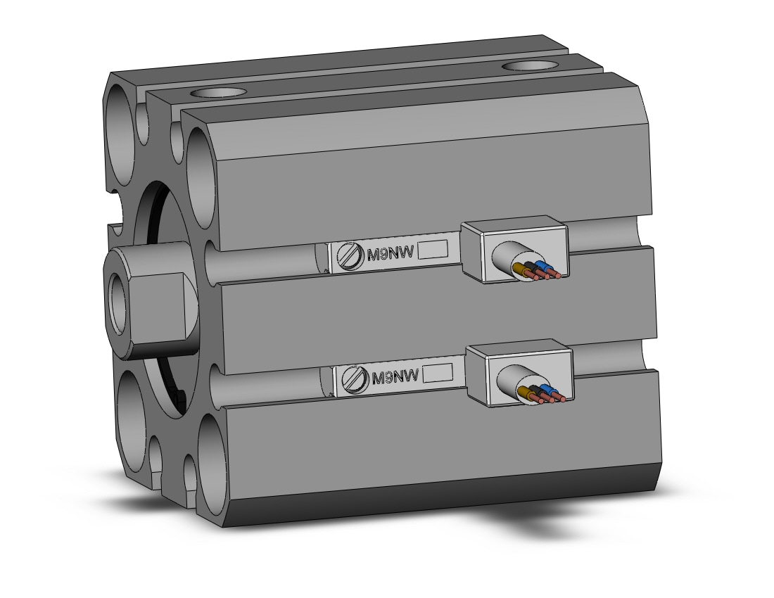 SMC CDQSB20-10D-M9NWV cyl, compact, dbl act, auto-sw, CQS COMPACT CYLINDER