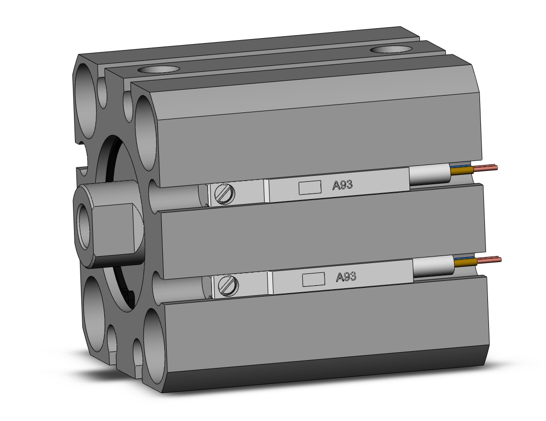 SMC CDQSB20-10DC-A93 cyl, compact, dbl act, auto-sw, CQS COMPACT CYLINDER